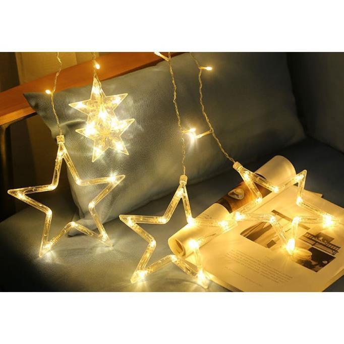 Đèn nháy rèm mành hình ngôi sao trang trí ngày Tết, Noel