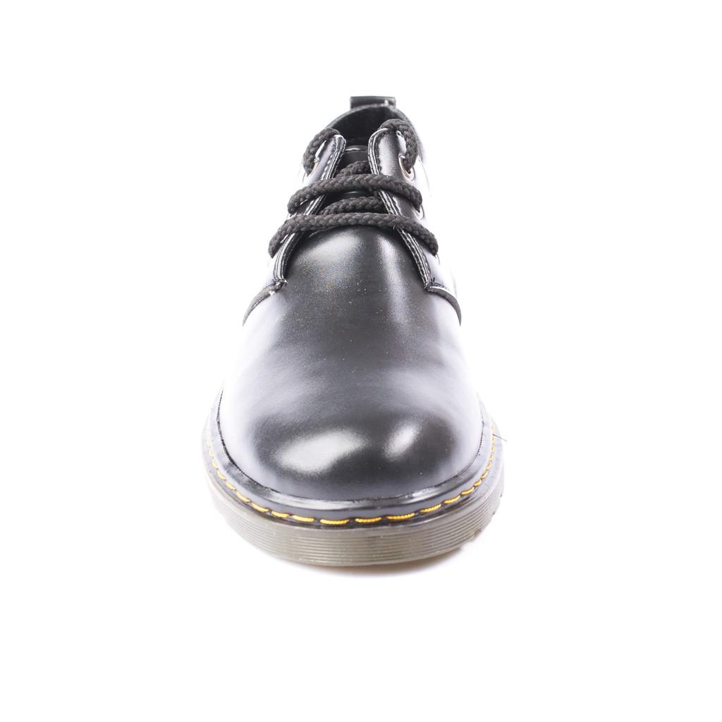 Giày Boot Nam Ngắn Cổ Da Trơn Đen Đế Có Khâu Chắc Chắn - M353-DEN