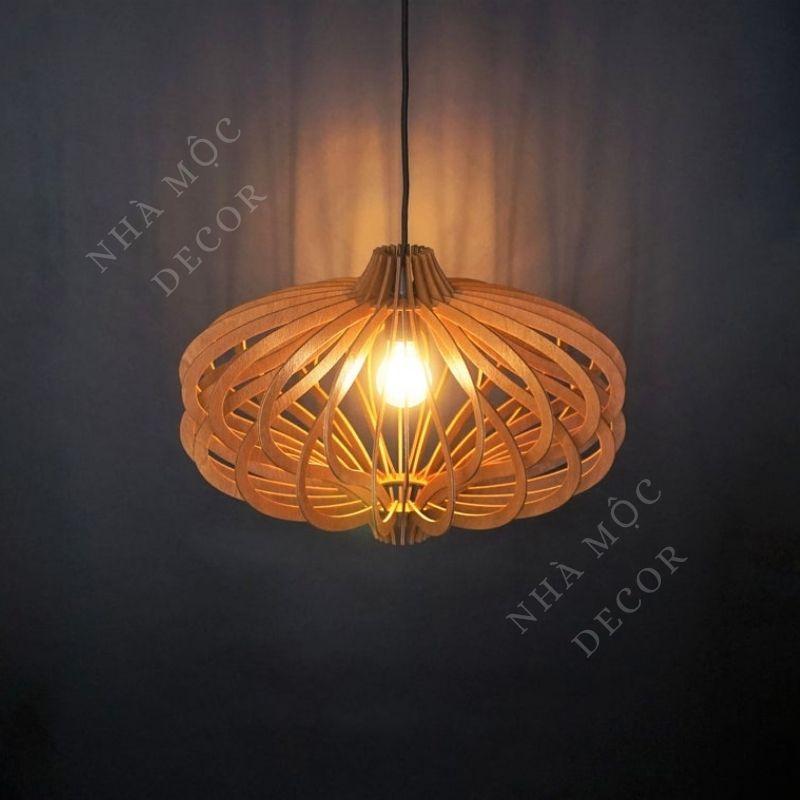 Đèn gỗ thả trần trang trí mẫu TT74