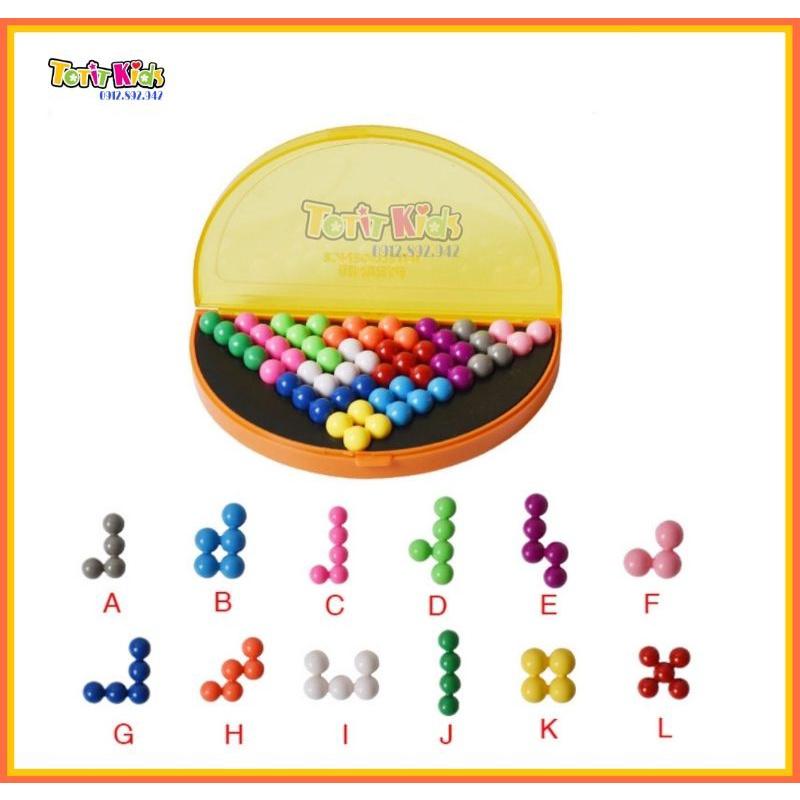 ( Đồ chơi IQ ) Puzzle Block, Đồ chơi giải hình phẳng, hình kim tự tháp, phát triển IQ,