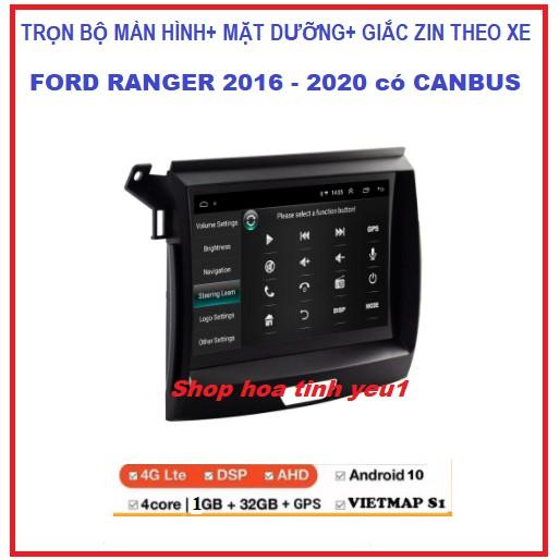 BỘ Màn hình DVD androi cho xe ô tô FORDRANGER 2016-2020,đầu dvd giá rẻ, màn androi đa chức năng