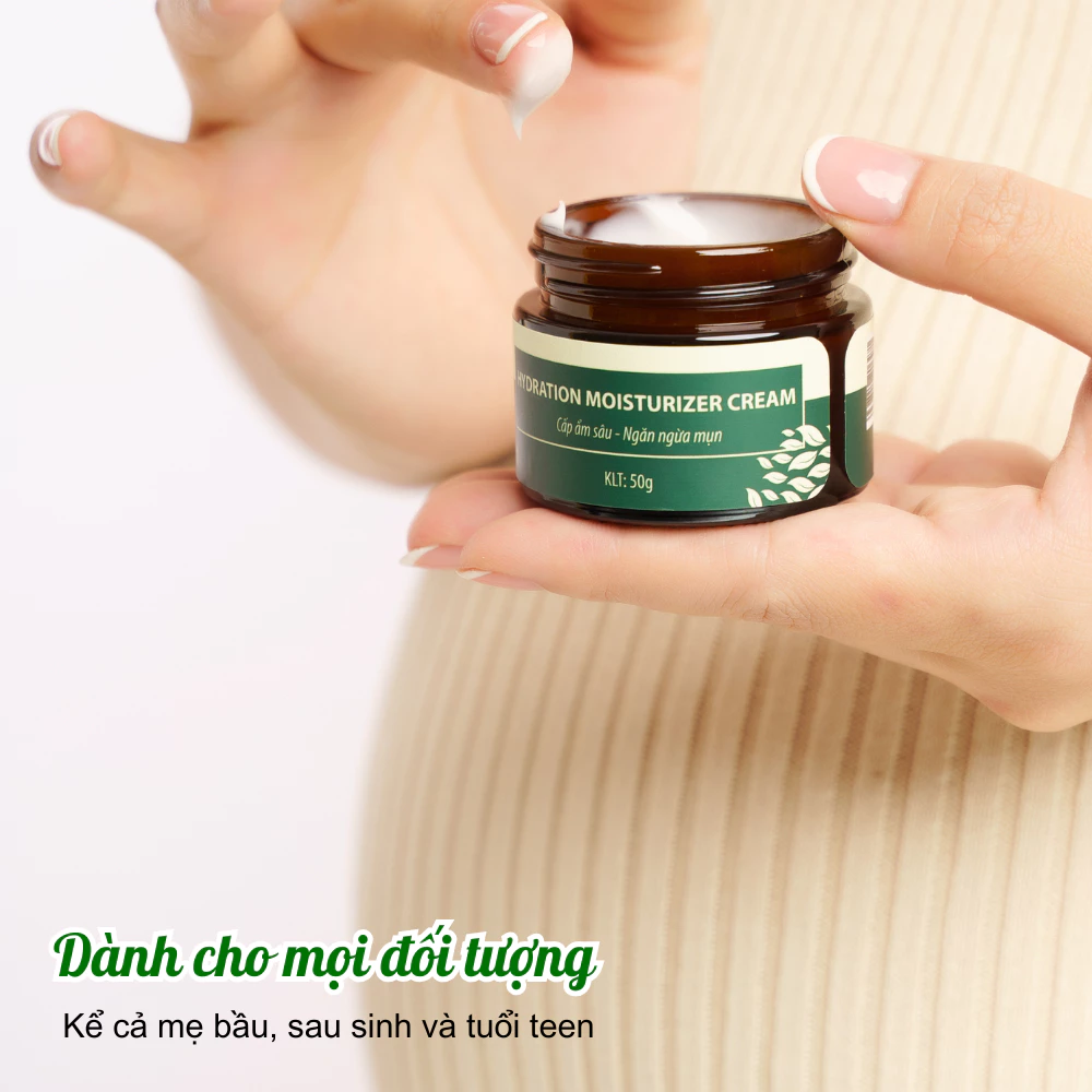 Hydration moisturizer cream, kem cấp ẩm kiềm dầu, chống mụn, dưỡng trắng da Wonmom 50g