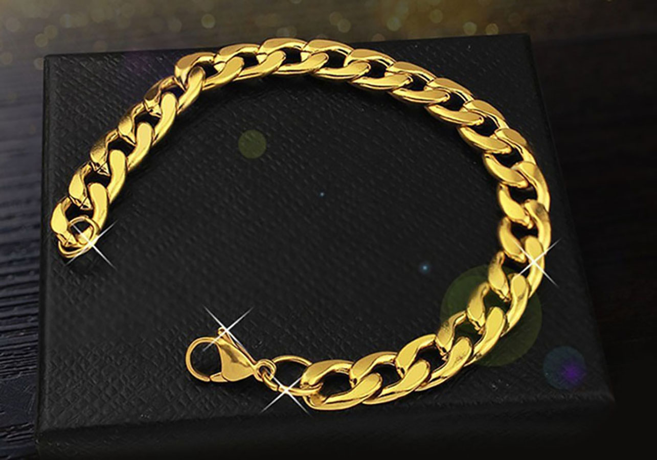 Lắc tay nam mạ vàng 24k cỡ vừa LT3