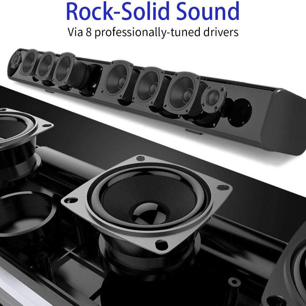 Soundage 50W TV Soundbar có dây và không dây bluetooth 5.0 thanh âm thanh âm thanh âm thanh âm thanh nhà