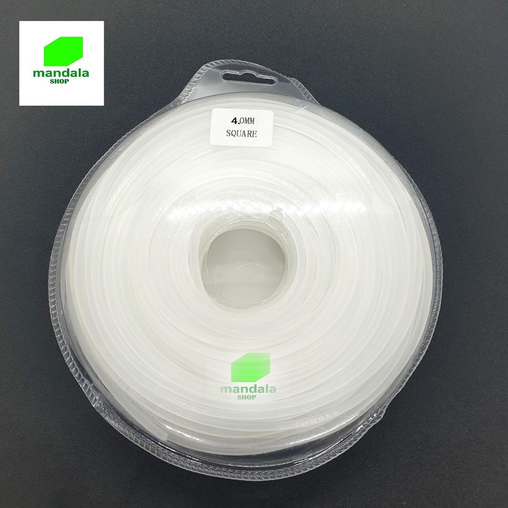 Cước cắt cỏ vuông trắng 4.0mm, trọng lượng 500g