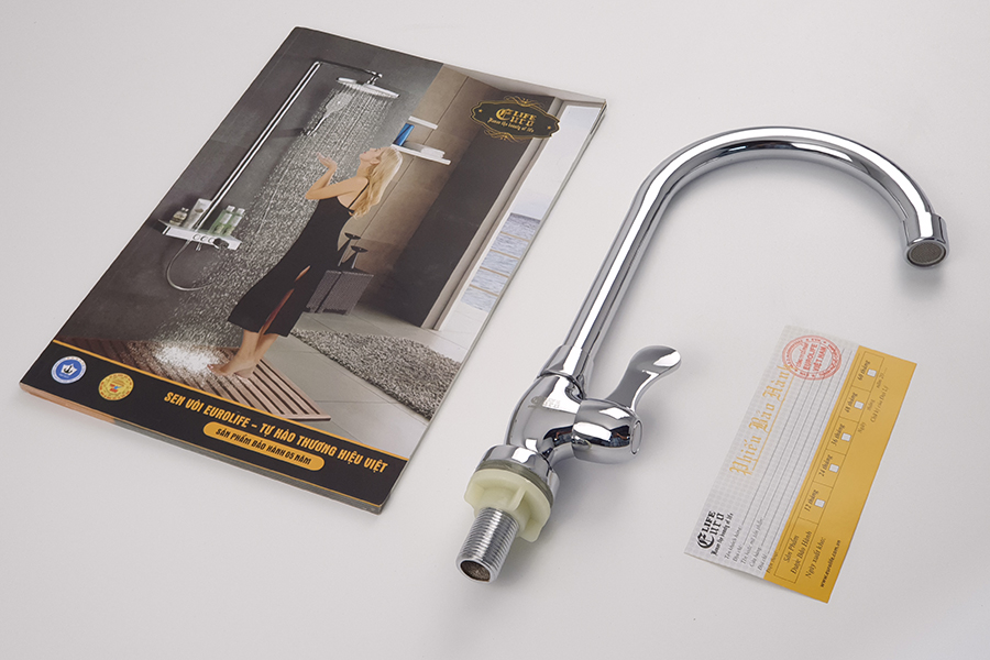 Vòi rửa chén lạnh Đồng mạ Chrome Eurolife EL-RC05