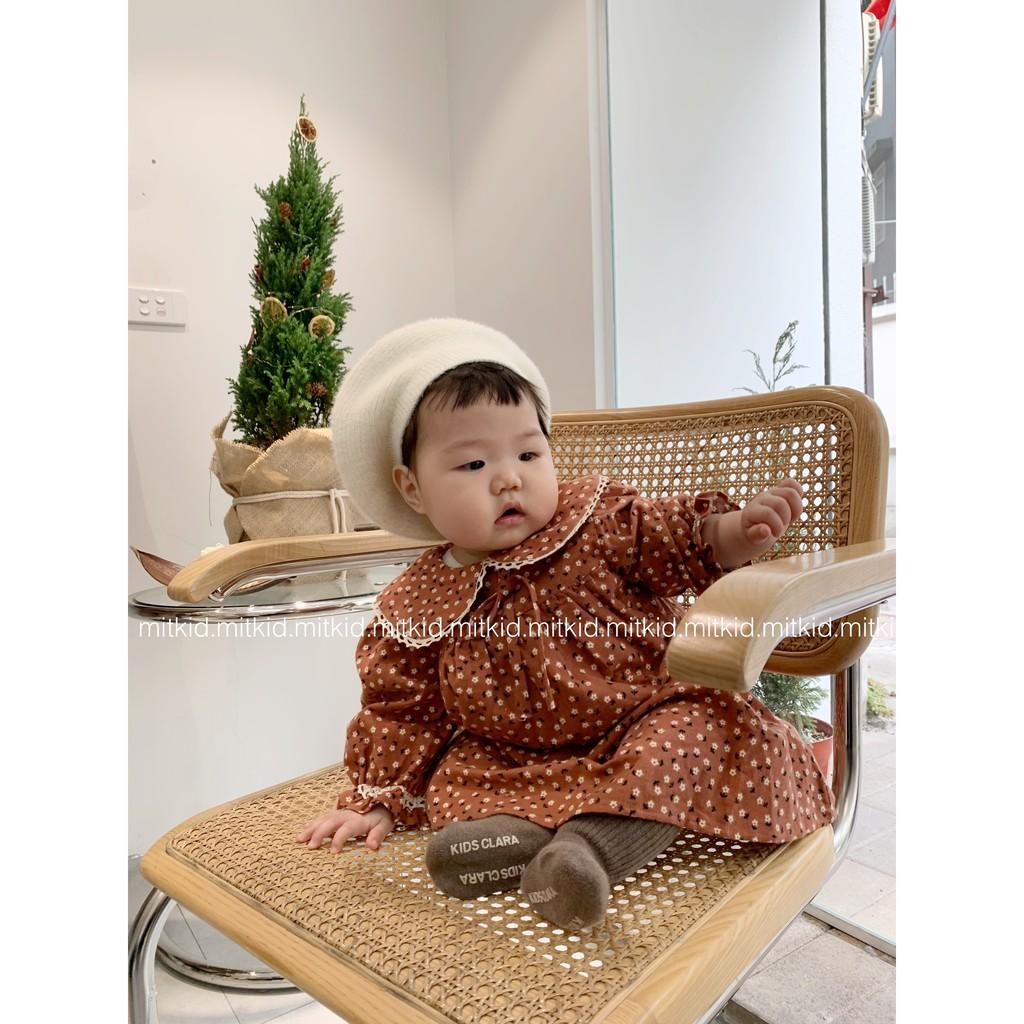 Váy hoa cổ bèováy hoa thời trang chất cà bông siêu ấm