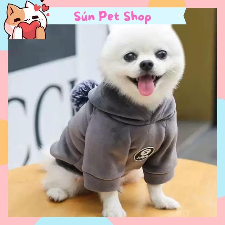 Áo Hoodie nhung cao cấp cho thú cưng - Áo cho chó mèo mùa đông