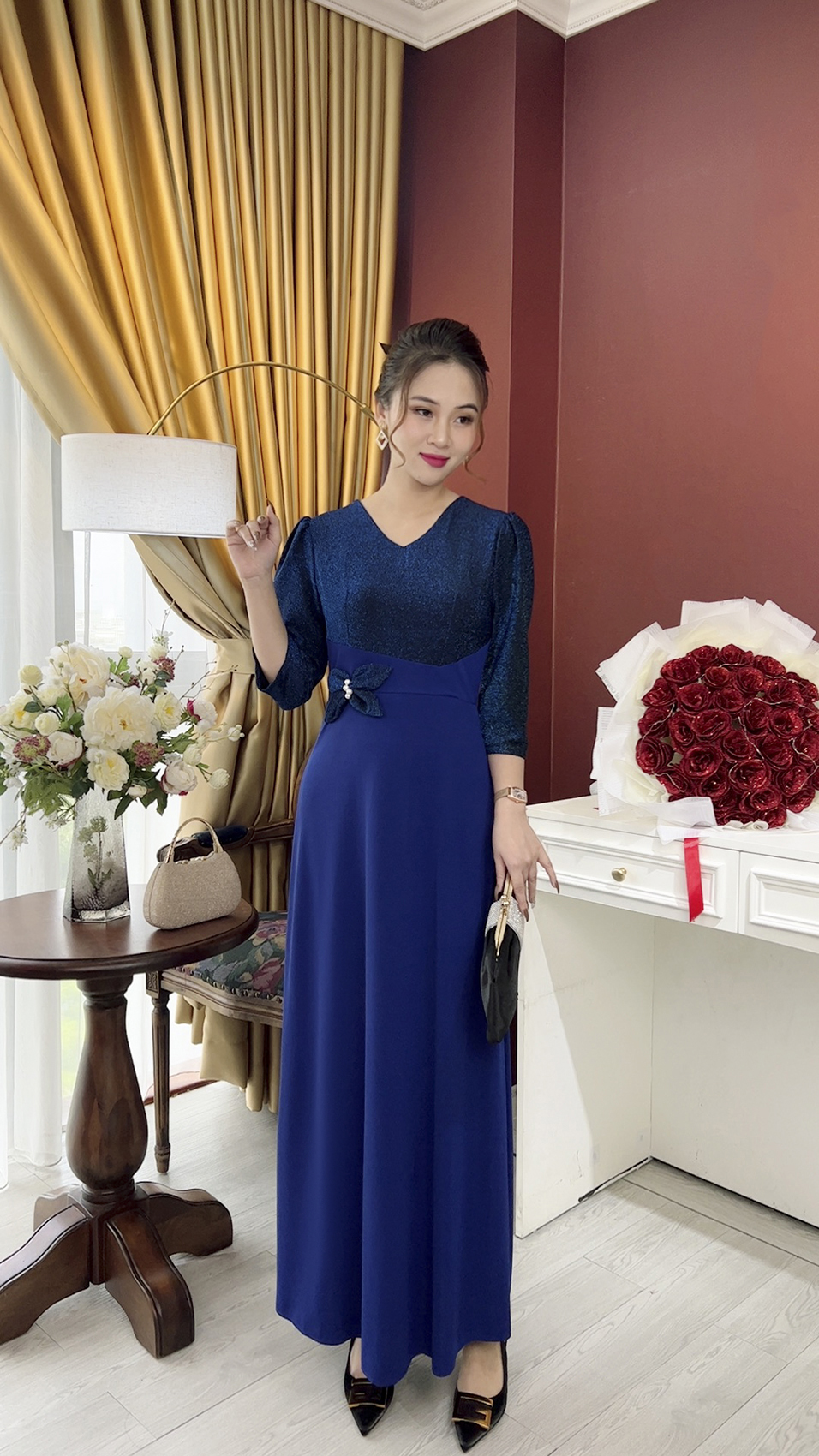 Đầm Trung Niên [ Linh Trà ] (TM 965) Trẻ Trung Thiết Kế Trang Nhã Thanh Lịch Bigsize Đi Làm Đi Tiệc Cho Bà Cho Mẹ U50