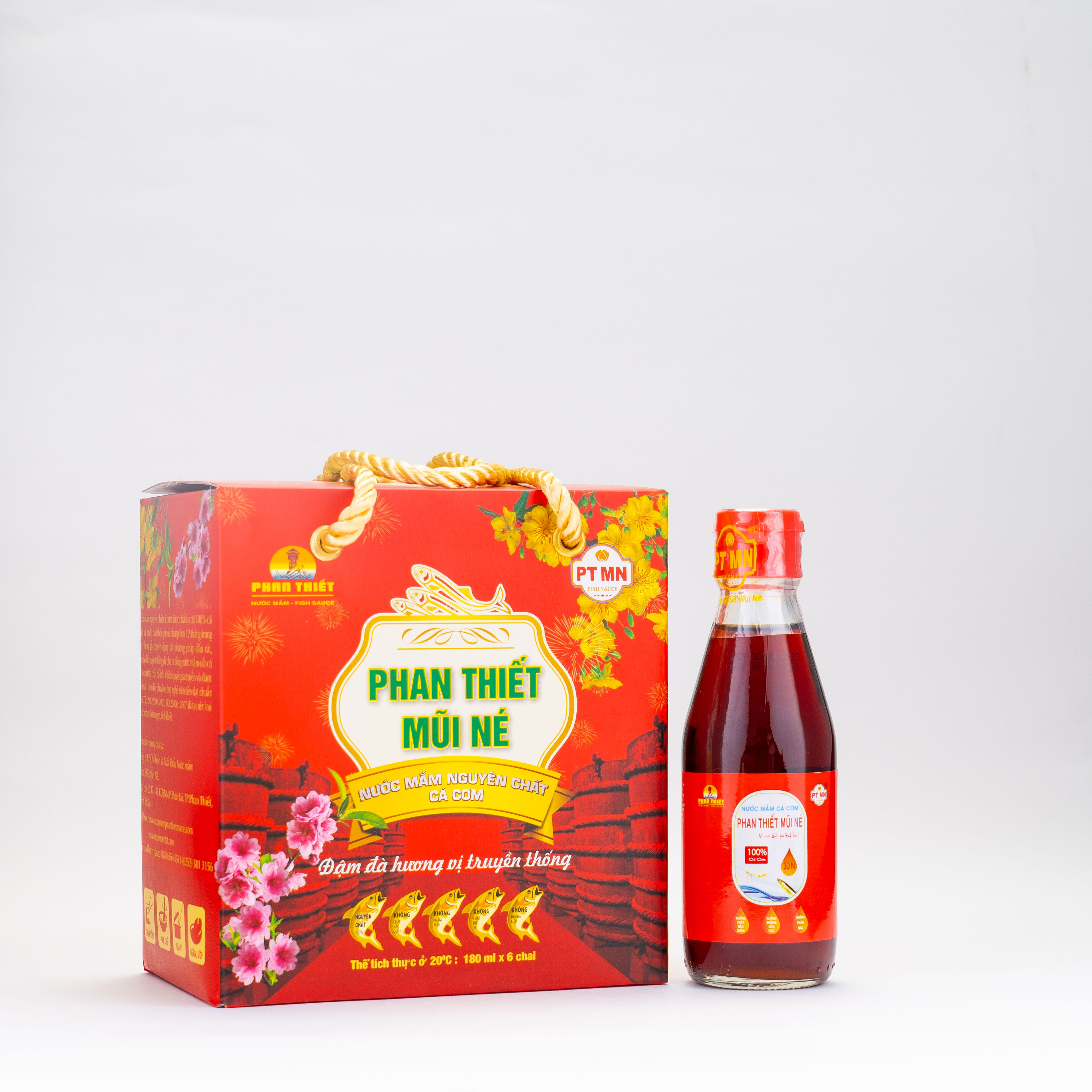 Hộp 6 chai 30 Đạm x180ml Nước Mắm Truyền Thống Phan Thiết Mũi Né 30N