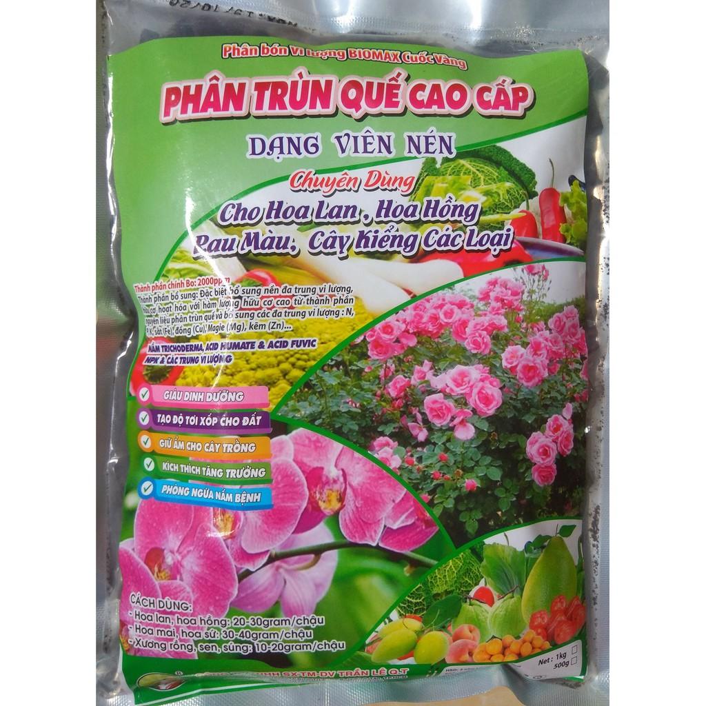 Phân bón trùn quế cao cấp dạng viên nén - gói 1 kg BIOMAX