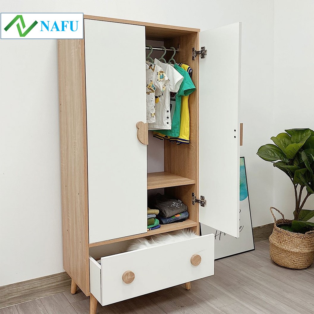 Tủ Quần Áo Trẻ Em Bear Shelf Thông Minh Nhỏ Xinh Hiện Đại NAFU GP123