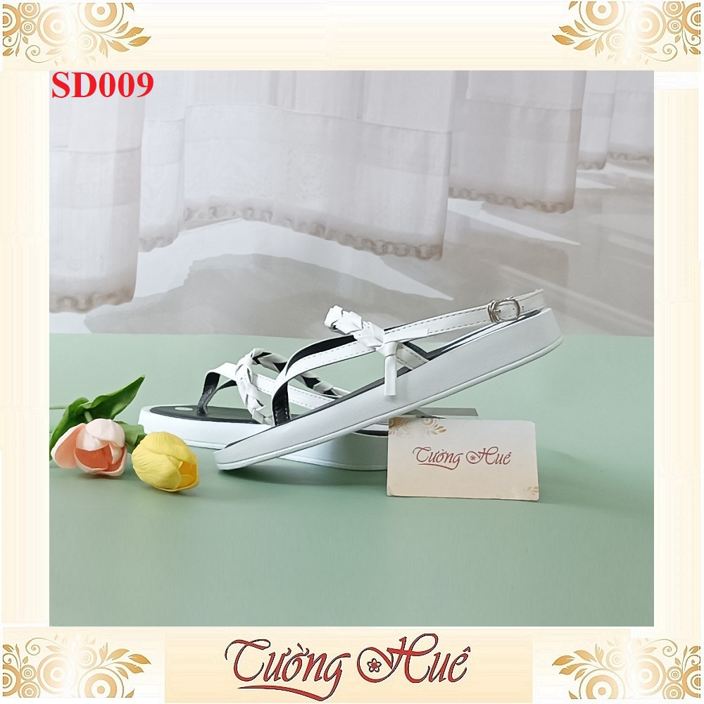 [Ảnh Thật 100%] Sandal Xỏ Ngón Nữ Đế Bằng Mũi Vuông Quai Chữ A