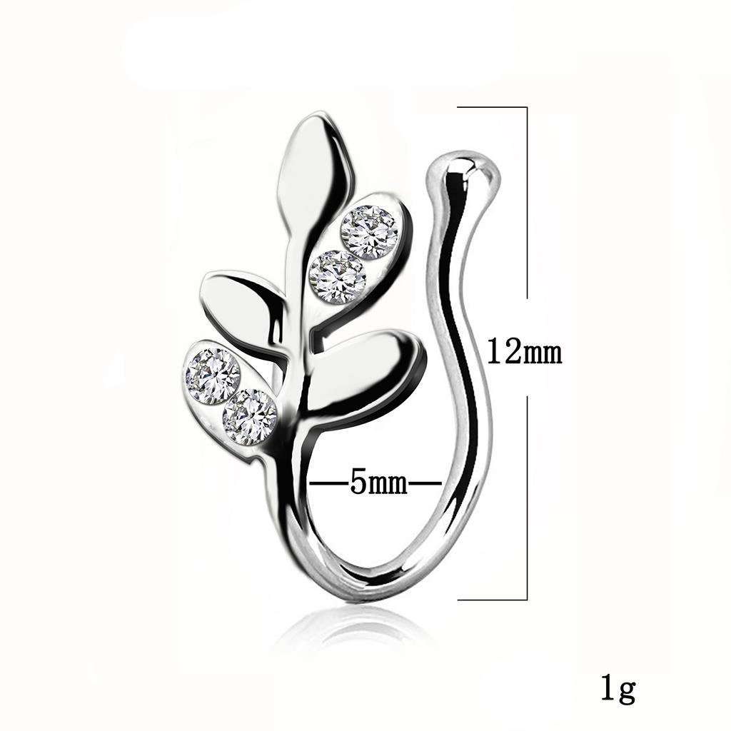 2 Pieces Crystal Fake Nose Rings 18G Hoop Non-Pierced Rose Gold Silver