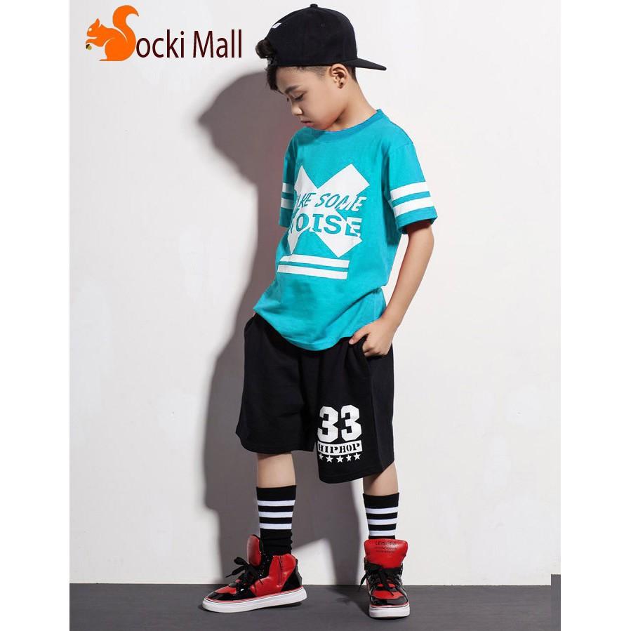 Bộ quần áo thể thao bé trai kiểu HipHop + kèm nón