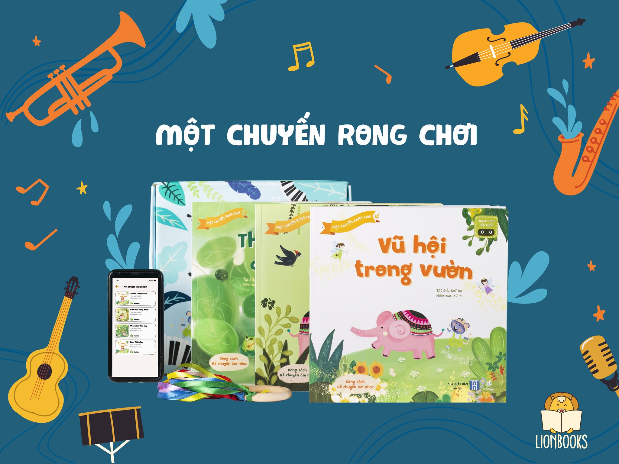Combo Sách Kể Chuyện Âm Nhạc - Bộ "MỘT CHUYẾN RONG CHƠI"  - Sách Thơ & Âm Nhạc Cho Bé Mầm Non 0-3 4-5-6 Tuổi