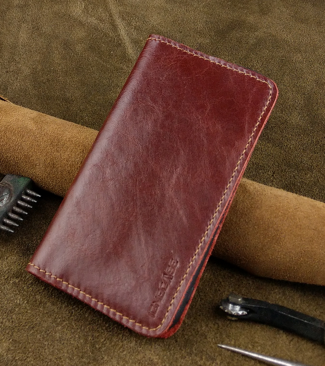 Bao da cho Iphone 11 Handmade Da Bò Thật