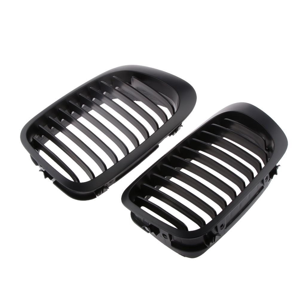 Pair Gloss Black Car  Grilles for   E46 99-02