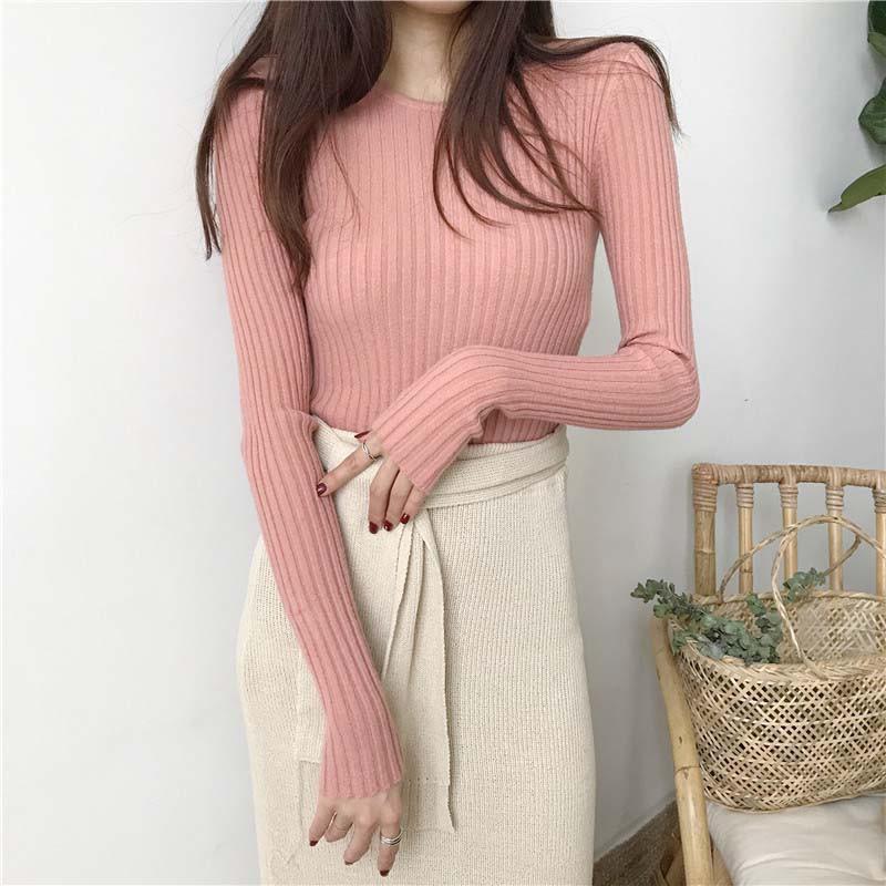 Áo Len Dài Tay Cổ Tròn Thời Trang Dành Cho Nữ