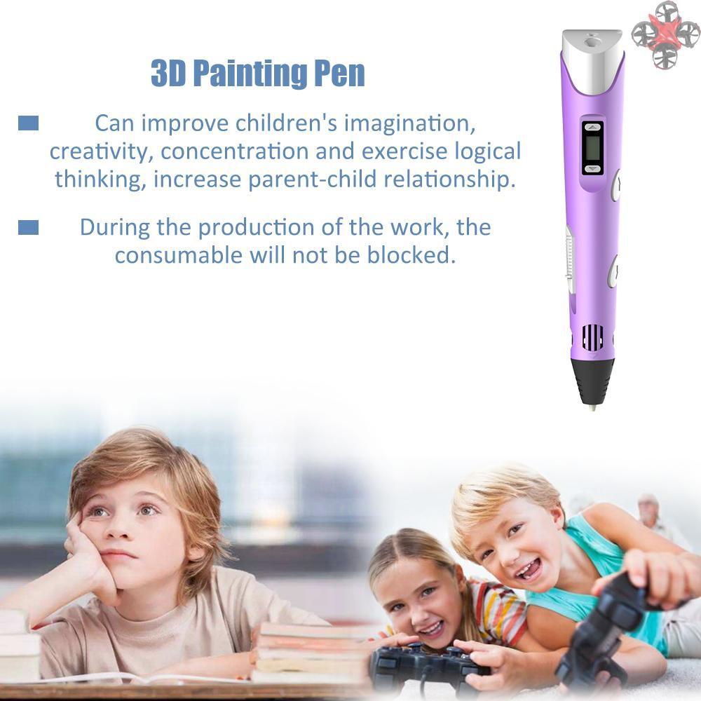 CTOY Digital Display Intelligent 3D Printing Pen High Temperature 3D Graffiti Painting Pens with USB Cable