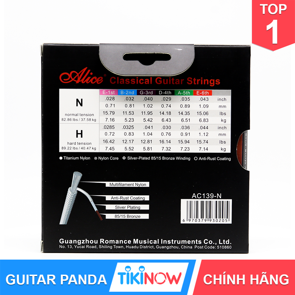 Dây Đàn Guitar Classic Nilon Cao Cấp Alice AC139 GUITAR PANDA