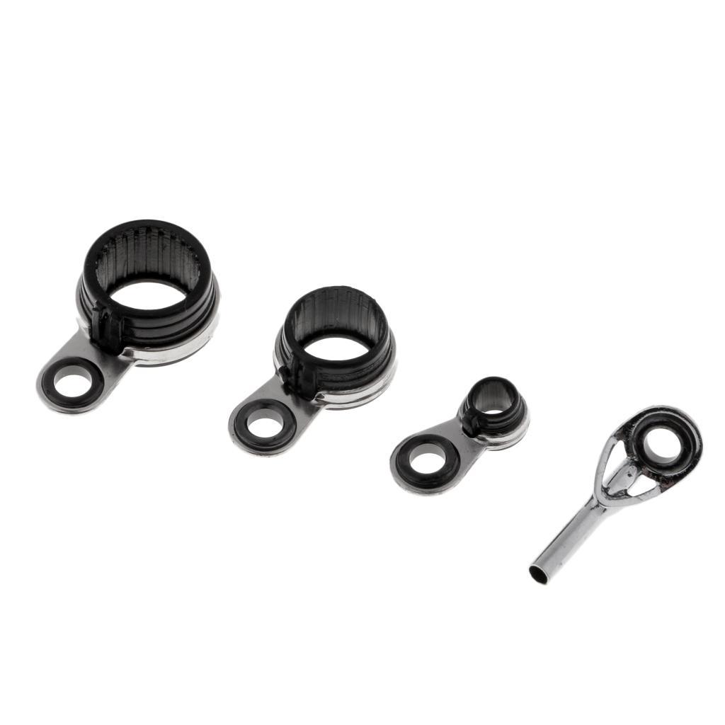 2x8pcs Mixed Size Fishing Rod Guides Eye Top Tip Line Rod Repair Kit