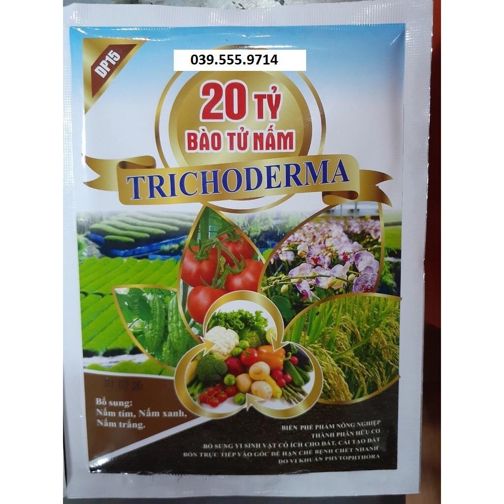 Chế phẩm Trichoderma 20 tỷ bào tử gói 100g -Cải tạo đất,Ủ phân, phòng chống côn trùng, nấm đối kháng bệnh rễ