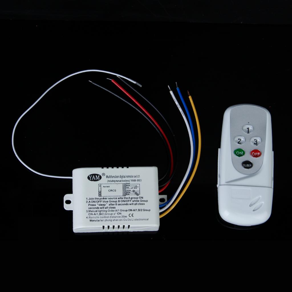 3-Way ON/OFF 220V-240V Light Digital Wireless Wall Switch + Remote Control