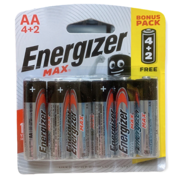 Pin Max 4 + 2 Viên Energizer E91 BP4+2 AA