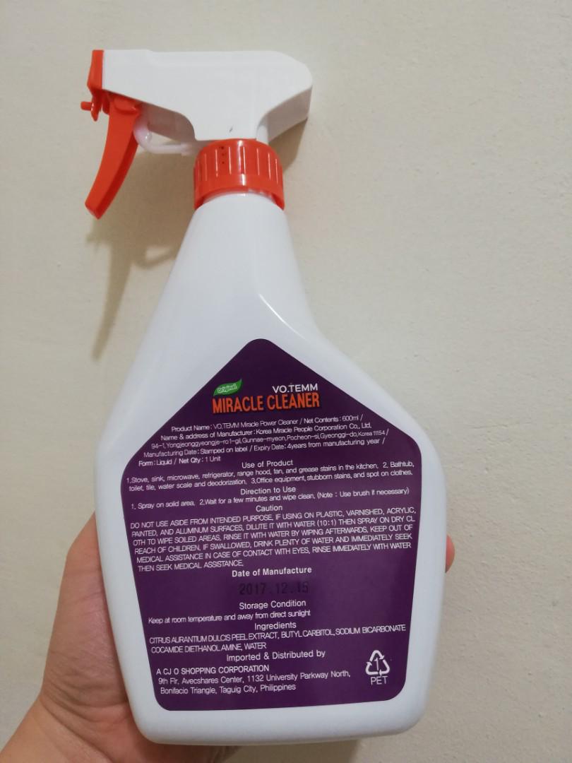 Chai xịt vệ sinh bếp, làm sạch dầu mỡ, gỉ sét, vết cháy xoong, nồi chảo…Votemm Miracle Cleaner (600ml) Hàn Quốc