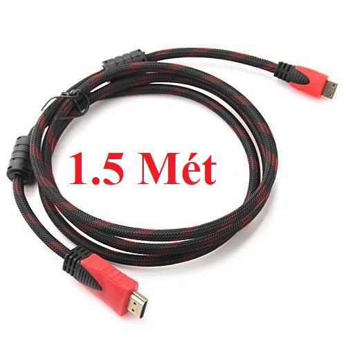 CÁP HDMI BỌC DÂY DÙ ĐỎ DÀI 1,5M CHỐNG NHIỄU