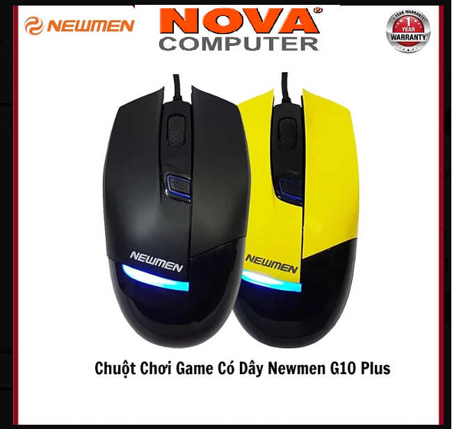 Chuột Quang Có Dây Newmen G10 Plus Vàng Đen Cá mập Chuyên Game - Hàng Chính Hãng