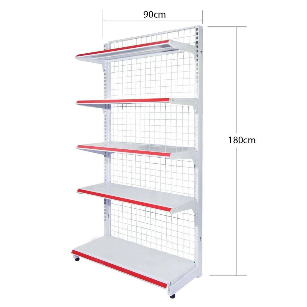 Giá kệ siêu thị đơn Dài 90cm x cao 180 x rộng 40cmx 5 tầng - Áp Tường Bộ Độc Lập