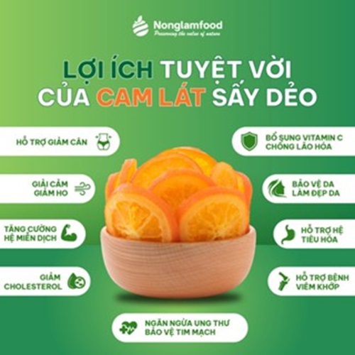 Cam Úc, cam lát sấy dẻo Nonglamfood hộp 100g | Ăn vặt tốt cho sức khỏe | Trái cây sấy dẻo