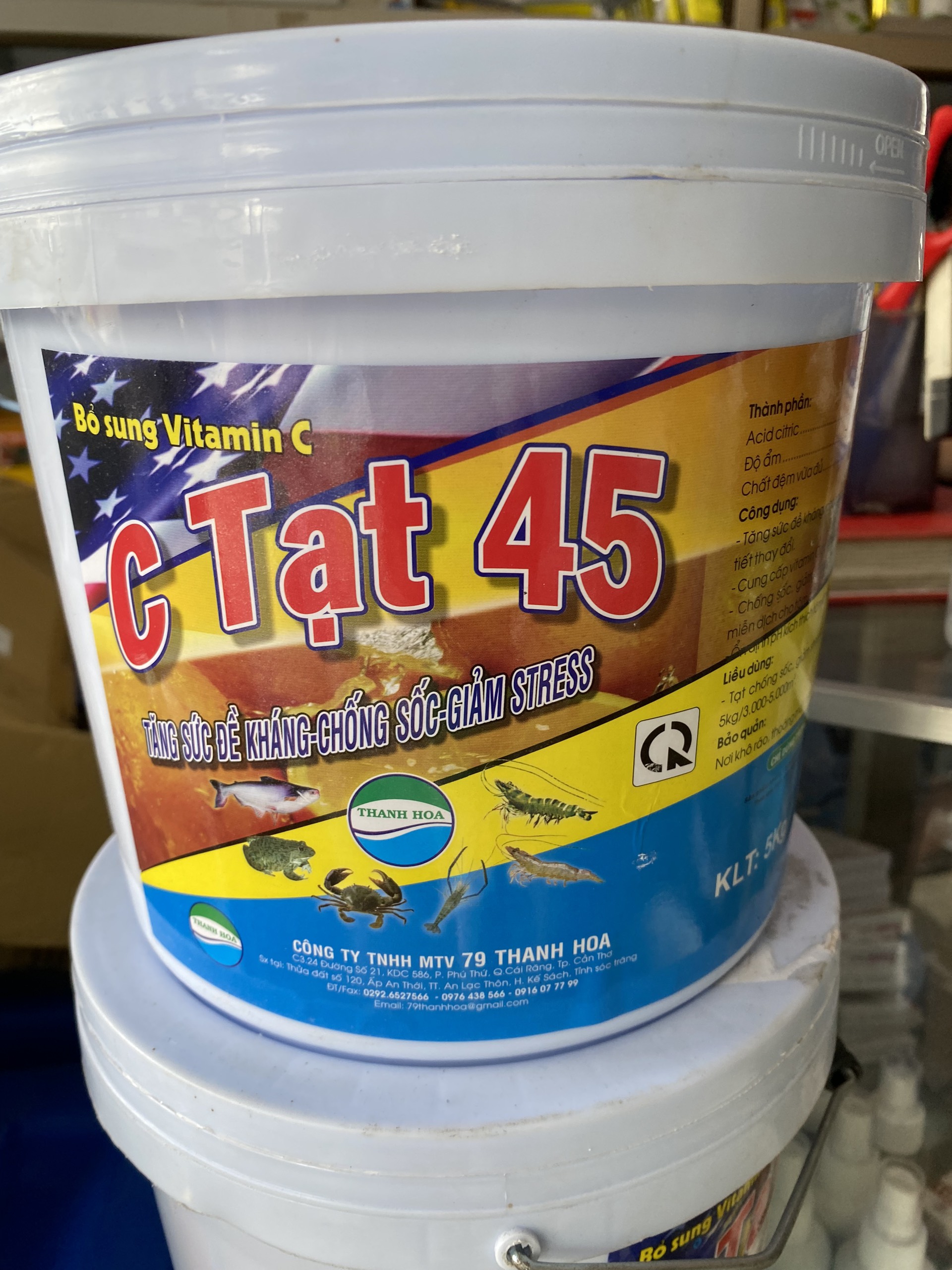 C TẠT  45% dạng xô 5kg. chống sốc cá,  tôm