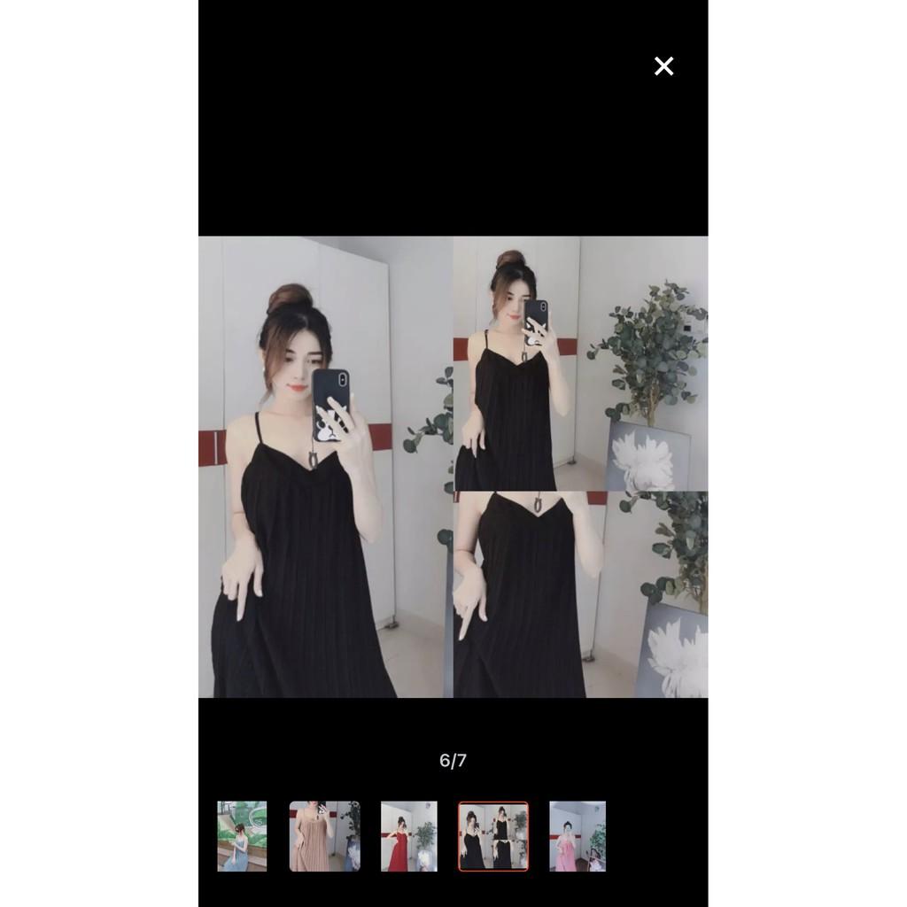 Đầm 2 dây dập ly bigsize từ 55-70kg