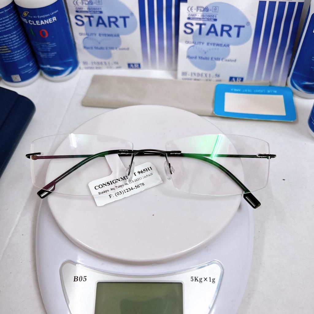 Gọng kính TITANIUM Siêu mảnh siêu nhẹ KT50UNIQUI Màu Đen  cực êm khi đeo