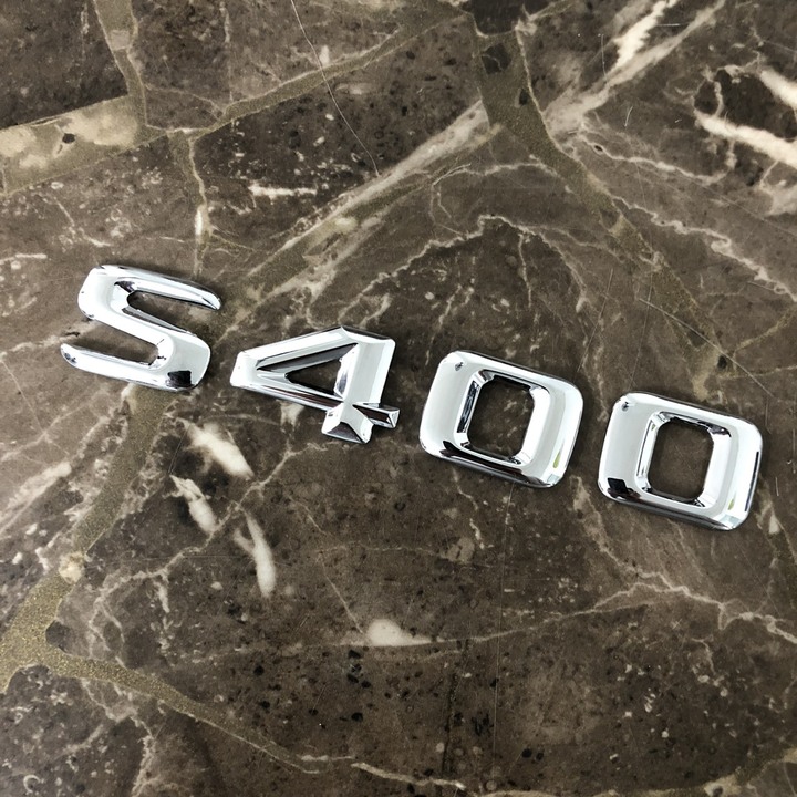 Decal tem chữ S400L dán đuôi xe ô tô - Chất liệu: Hợp kim inox - Màu sắc: Bạc