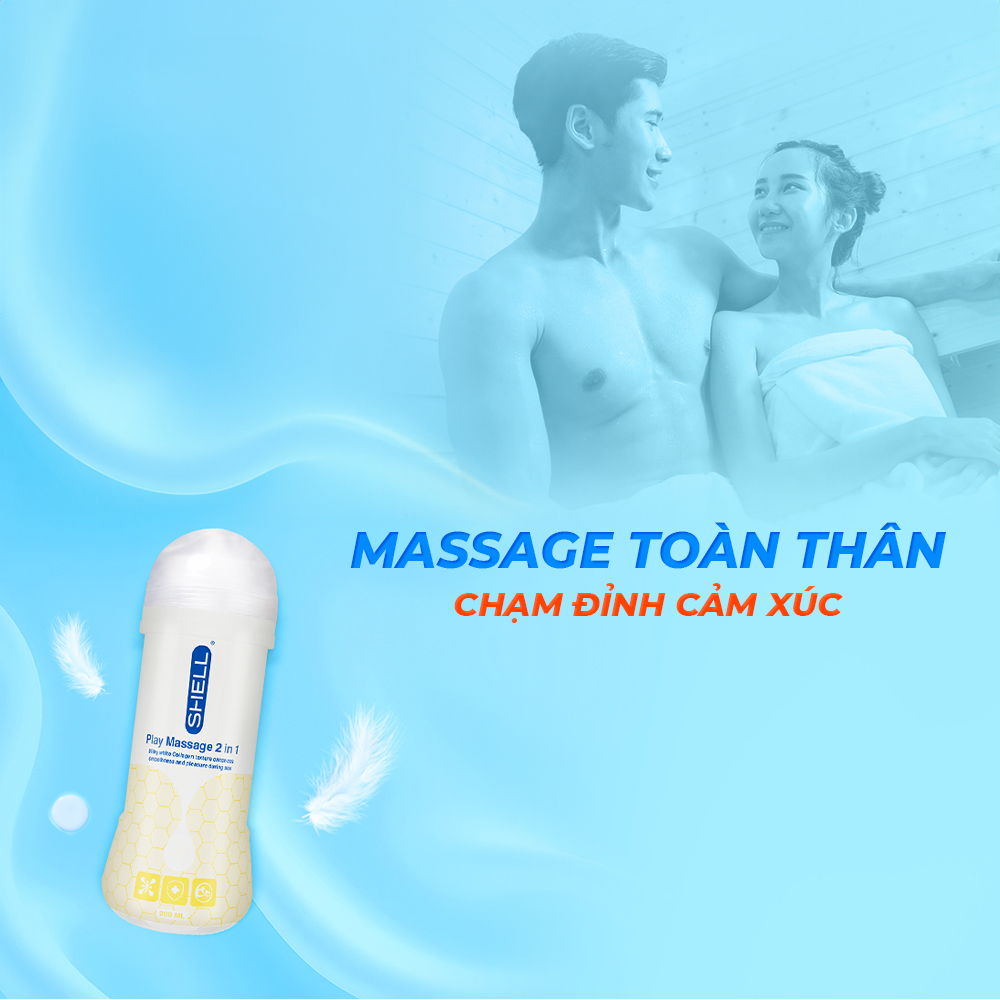 Gel bôi trơn Shell Play Massage 2 in 1 Collagen - Chai 200ml | SHELL CHÍNH HÃNG