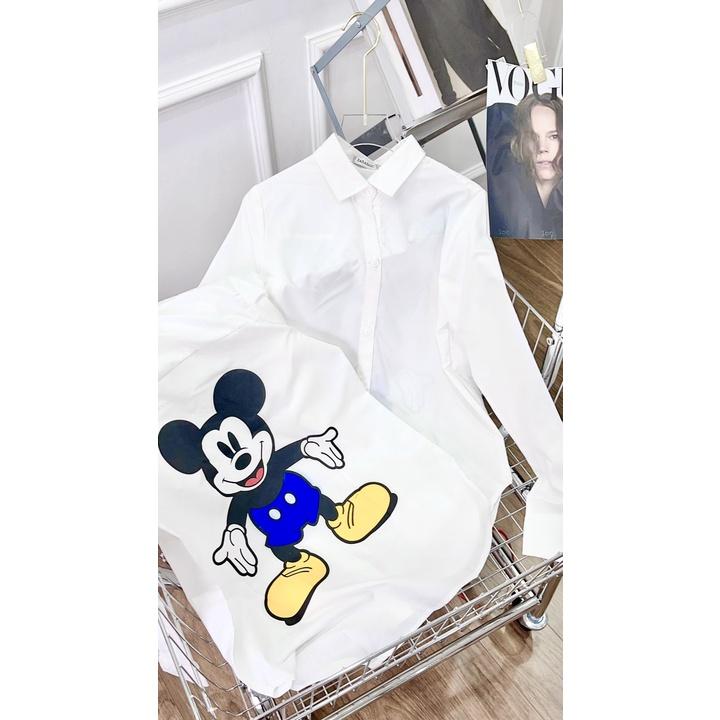 ÁO SƠ MI TRẮNG IN MICKEY MẸ BÉ