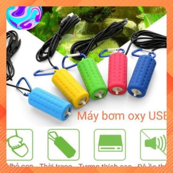 Máy tạo oxy máy bơm oxi hồ cá cổng USB dùng sạc dự phòng sạc điện thoại dễ dàng sử dụng khi cúp điện