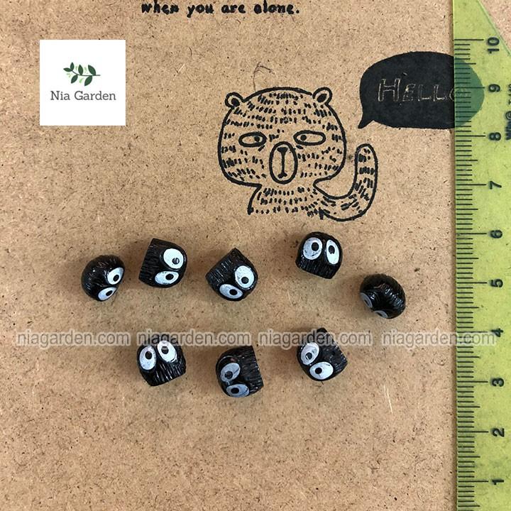 Tiểu cảnh cú mèo đen mini trang trí chậu cây nhỏ để bàn - PKTC
