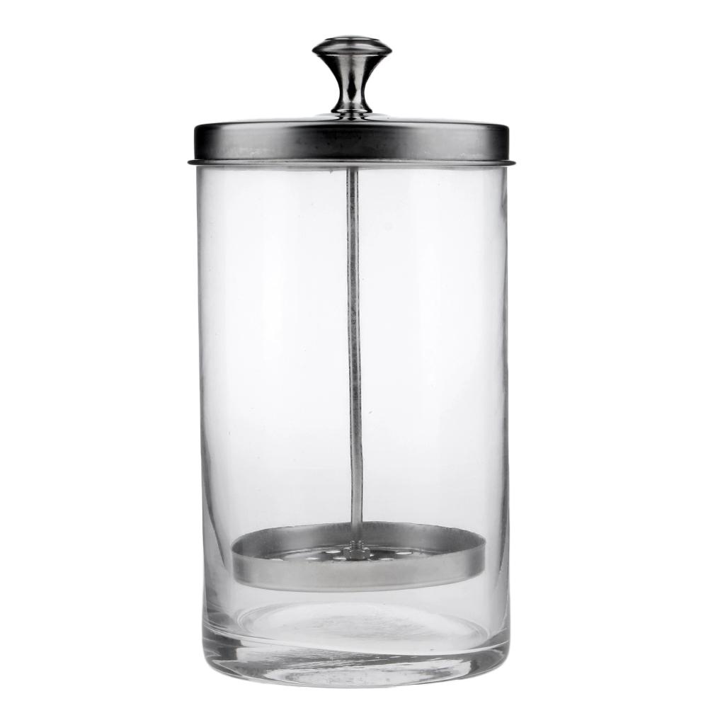 3Pcs Clear Sanitizer Disinfectant Glass Jar for Hair Styling Barber Shop S