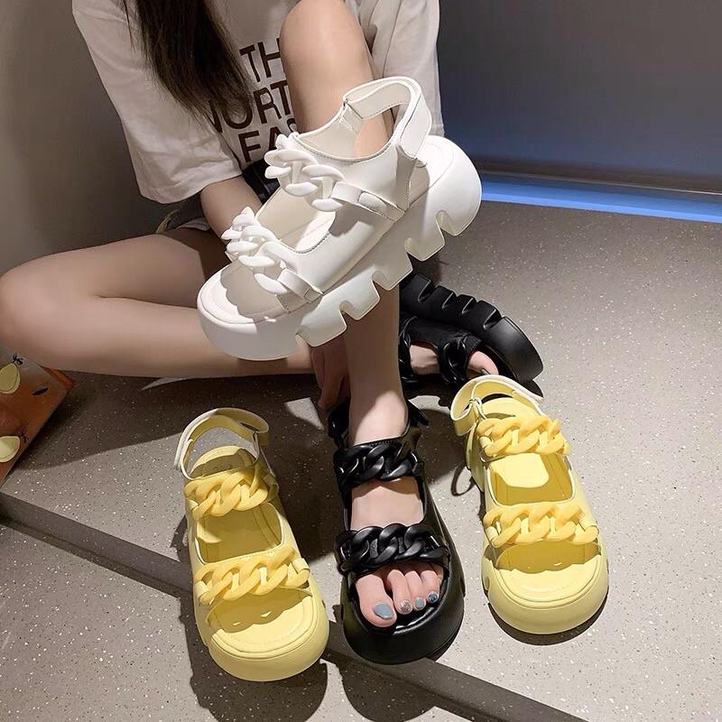 Sandal ulzzang đế bằng quai xích (ảnh thật ở cuối)