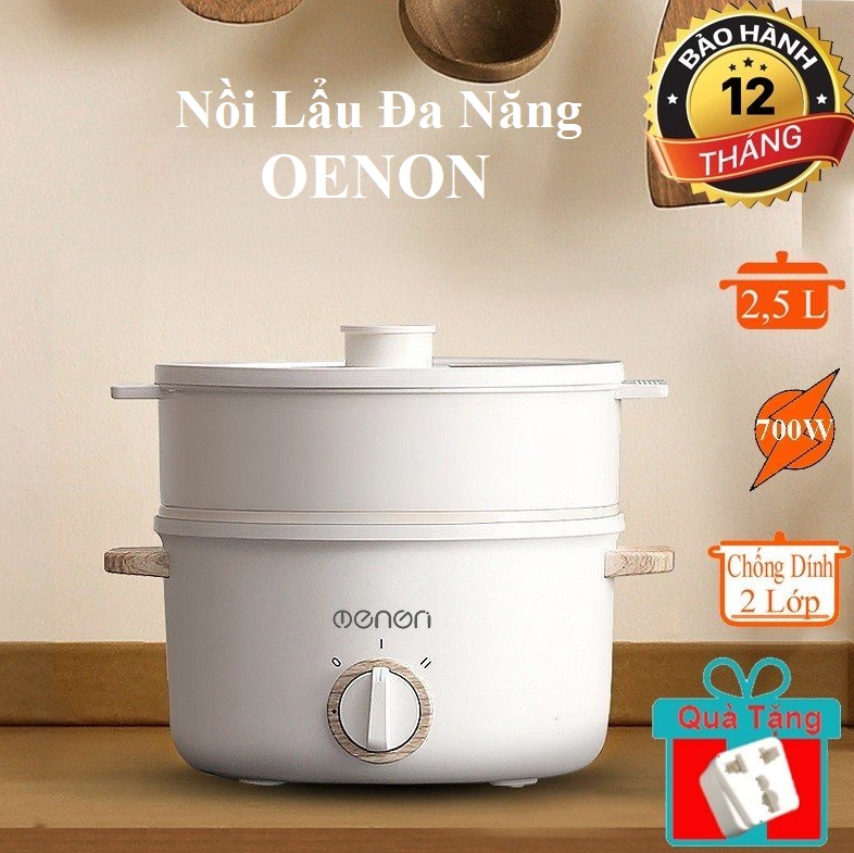 Nồi Lẩu Điện Đa Năng OENON Chống Dính Vân Đá Tự Động Ngắt Điện Khi Đủ Nhiệt - Hàng Chính Hãng