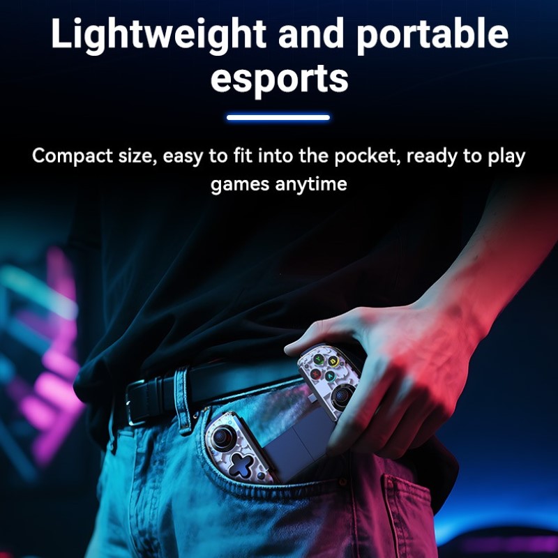 Gamepad Tay Game Không dây Bluetooth D6 mini hall joystick đa nền tảng cho máy tính - điện thoại - máy game Console hàng nhập khẩu