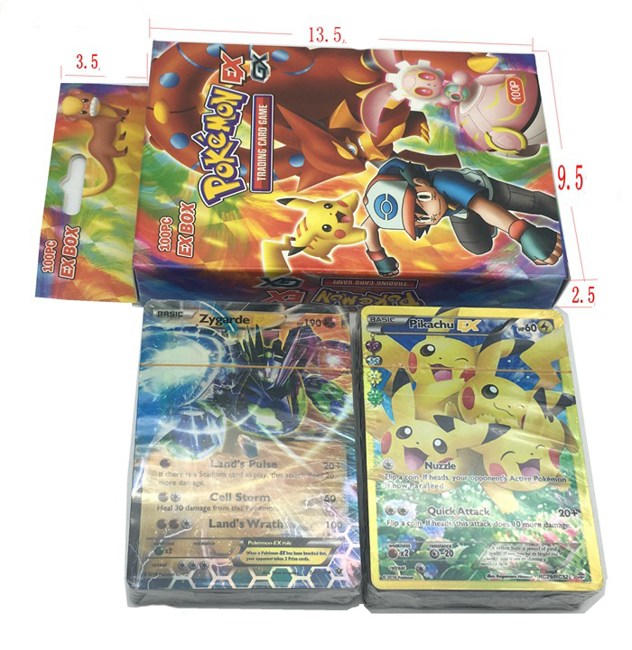 Bộ Thẻ Bài Pokemon 100 Pc EX  GX Box Trading Card Game TCG Sưu Tập Đối Kháng Đẹp Đọc Đáo