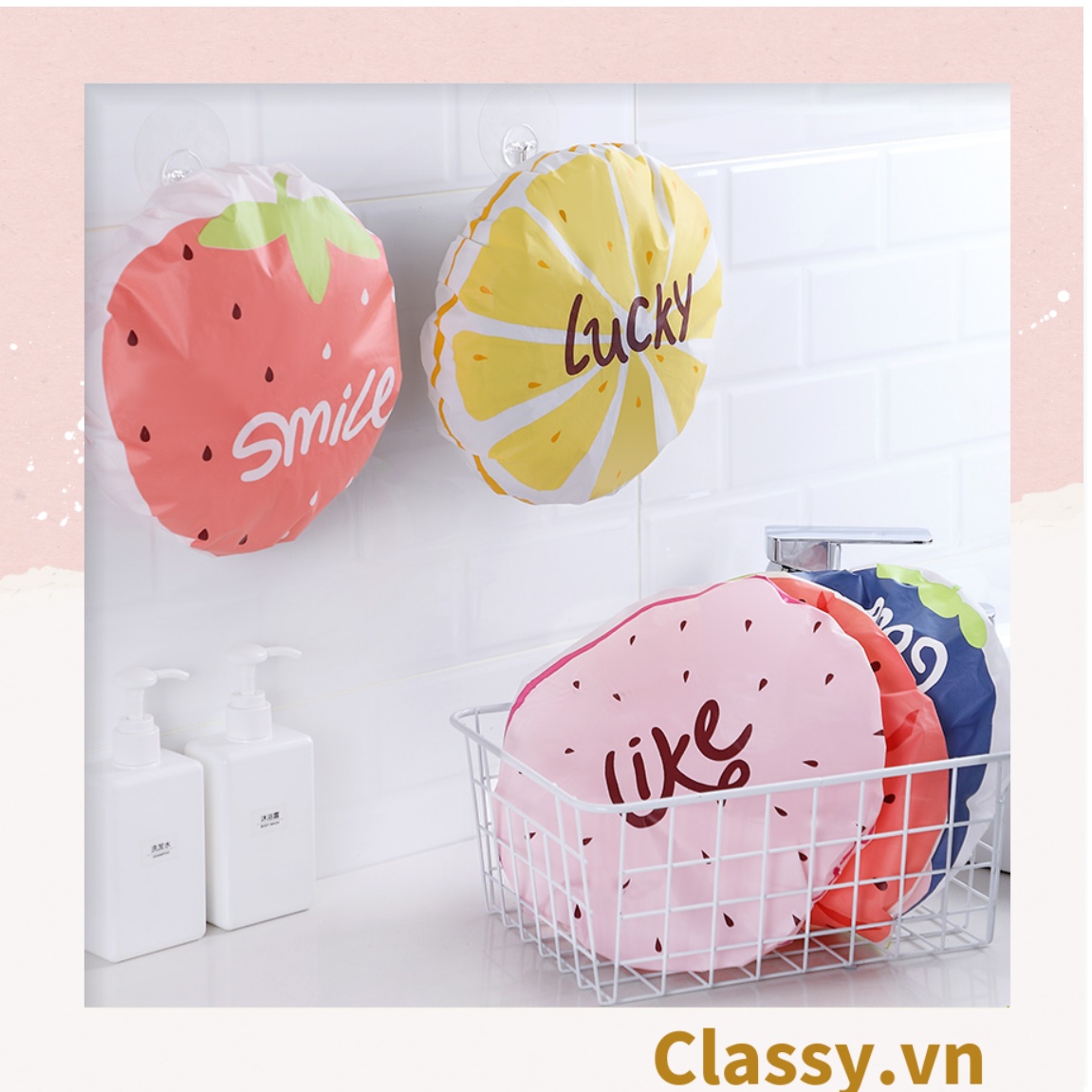 Mũ tắm nhiều màu, họa tiết trái cây phù hợp cho cả nam và nữ Classy PK1291