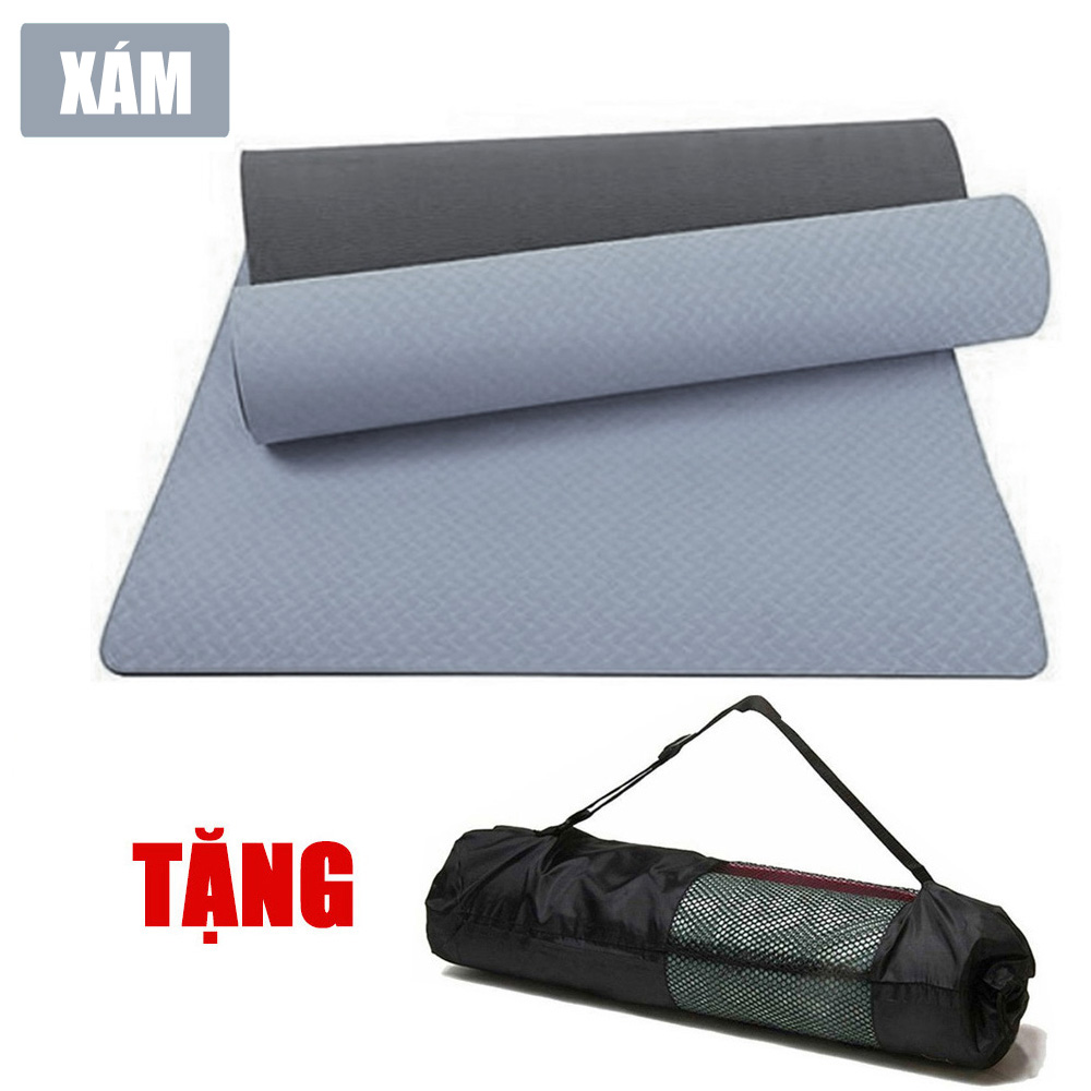 Thảm Tập Yoga chất liệu TPE 2 lớp dày 6mm chống trơn trượt cực tốt