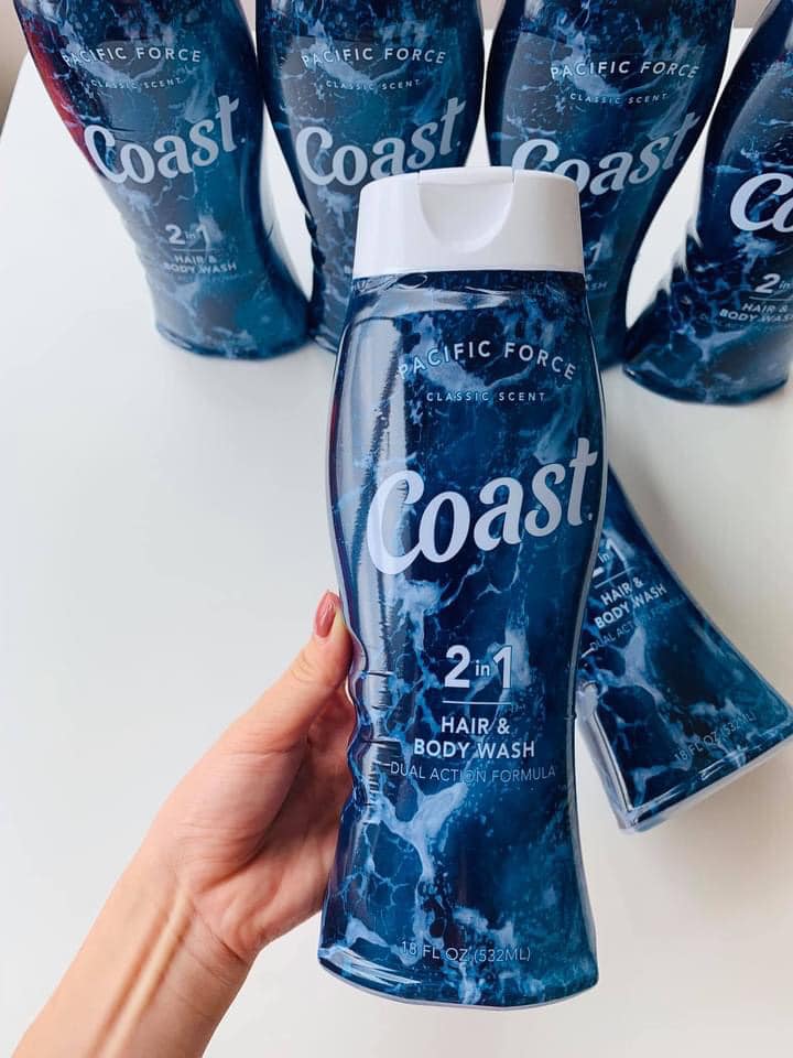 Sữa tắm coast sữa tắm nam 2in1 Coast Hair &amp; Body Wash Classic Scent 532ml Pacific Force